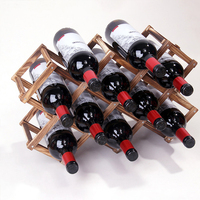 Étagère à vin en bois rouge portable, extensible, 10 bouteilles, pliable, nouveauté