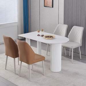 Chaises de salle à manger modernes rembourrées souples de style crème pour la maison, le bureau, les hôtels, les restaurants et les bars - Product Image 4