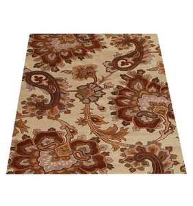 Alfombra de área de lana con mechones a mano ecológica Floral Beige tamaño personalizado disponible para el hogar Multicolor y tamaño personalizado - Product Image 1