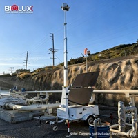 HiSOLO Remorque de surveillance solaire mobile autonome avec tour CCTV, alimentation IA, autonomie 72H pour la sécurité des chantiers