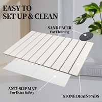 Tapis de séchage de vaisselle extra-larges pour comptoir de cuisine, séchage rapide, pliable, tapis de séchage de vaisselle en terre de diatomée