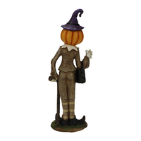 Décoration d'Halloween personnalisée Produit en usine Citrouille Lanterne Figurines Résine Cadeau Anime Figure Animal Statue Nain de Jardin