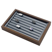 Plateau de présentation de bijoux de luxe en cuir et velours, format mini, 8 emplacements, couleur personnalisable, logo personnalisé, faible MOQ, vente directe usine