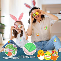 Patchs en chenille 3D personnalisés à thermocoller, broderie de dessin animé Lapin de Pâques avec matériaux écologiques pour chapeaux