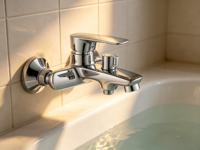 Robinet de douche pour baignoire durable avec un design minimaliste moderne, en alliage de zinc, à noyau en céramique, résistant à la corrosion et à économie d'eau
