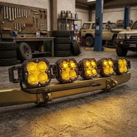 Barre lumineuse LED ambre à quatre feuilles de 34 pouces 150W, faisceau combiné carré, projecteurs de conduite tout-terrain pour camion et SUV