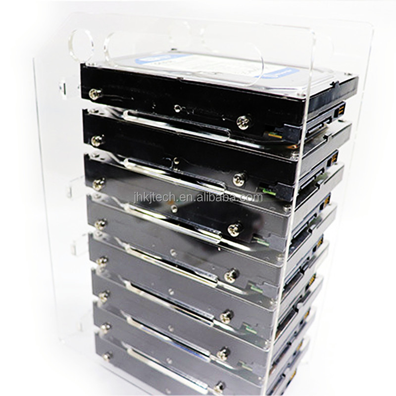 DIY акриловый жесткий диск кронштейн Прозрачный жесткий чехол из пластика с изображением Дисковая полка настольный компьютер ящик для хранения 3,5 в HDD жестких дисков клетка