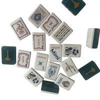 Tuiles de Mahjong en Acrylique Style Américain, en Boîte, pour Jeu Transfrontalier, avec Lettres et Chiffres Anglais, pour Fêtes et Divertissement
