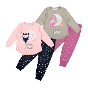 Kinderen Pyjama Leuke Uil Nachtkleding Comfy Pyjamabroek Lange Mouwen Night Suits