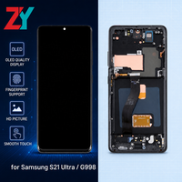 Layar Sentuh LCD OLED HD+ Samsung S21ultra/G998 dengan Frame untuk Perbaikan dan Penggantian Ponsel, Garansi 1 Tahun, 400cd+