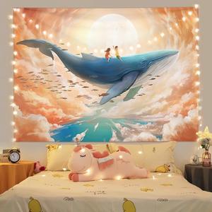 Tapiz de Pared con Pintura al Óleo de Paisajes Curativos, Estilo Ins, para Decoración de Dormitorios y Habitaciones, Tapiz Grande para Colgar en la Pared junto a la Cama - Product Image 6