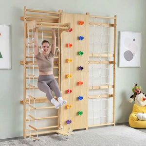 9 in 1 Indoor-Spielplatz Klettergerüst Kinder <span class=keywords><strong>Adult</strong></span> Indoor Gym Holz schwedische Leiter Kletterwand - Product Image 2