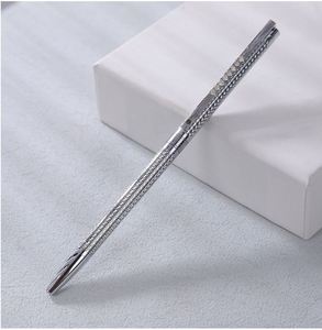 Rose Gold Textured Slim Twist Metal <b>Ballpoint</b> <b>Pen</b> With Full Rhinestone Inlaid Clip, Luxury Bling Crystal Rotating Signature <b>Pen</b> - Product Image 3