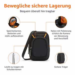 Sac photo durable, petit sac bandoulière pour photographie, sac de rangement numérique portable pour extérieur - Product Image 4