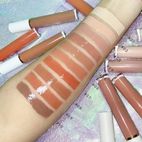 Brillant à Lèvres Liquide Végétalien Nude Hydratant Repulpant Haute Pigmentation Effet Brillant, Contenant Crème Lèvres Marque Blanche