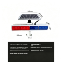 Feux stroboscopiques solaires à haute intensité pour travaux routiers, feux de signalisation routière à LED double face rouge et bleu pour blocages routiers