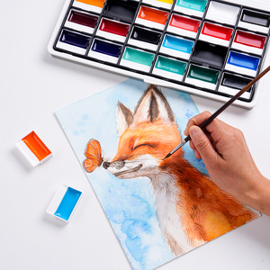 Palette de <span class=keywords><strong>peinture</strong></span> <span class=keywords><strong>aquarelle</strong></span> professionnelle Fontainebleau 24 couleurs, kit d'artiste à haute pigmentation, idéal pour la <span class=keywords><strong>peinture</strong></span> acrylique et les adultes - Product Image 5