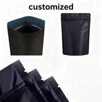 Sacs en plastique refermables à fermeture éclair avec logo personnalisé, noirs, pour aliments secs, sacs en mylar à l'épreuve des enfants
