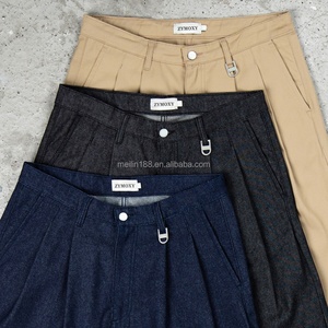 Jeans amples surdimensionnés sur mesure pour hommes, en denim brut de haute qualité, décontractés et tendance, en coton, taille haute, de créateur - Product Image 4