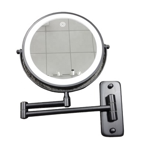 Khách Sạn Cấp 10X Magnifying LED Ánh Sáng Treo Tường Trang Điểm Gương Với Mở rộng Cánh Tay Hai Mặt Phòng Tắm Cạo Râu Gương - Product Image 2