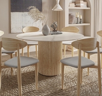 Table à manger italienne moderne de luxe en bois avec plateau en pierre, plus de 10 places, stable, durable, design ovale, mobilier de salle à manger, hôtel