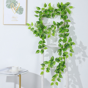 Vid de hoja verde artificial Flor decorativa Vid Planta artificial Plástico Flor artificial Hojas de árbol Cubierta de tubo de techo - Product Image 5