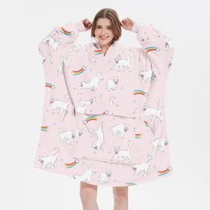 Chine usine unisexe surdimensionné sherpa couverture à capuche personnaliser impression confortable chaud extérieur à capuche couverture pour hommes - Product Image 5