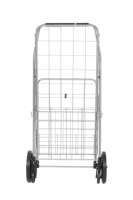 Chariot de magasinage pliable portable sur mesure de 65 kg pour les supermarchés, pour un usage domestique, avec support en plaque de fer au fond
