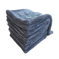Serviette de séchage automobile 40x60 CM, double couche épaissie, 1200gsm, en polyester tissé torsadé, double face