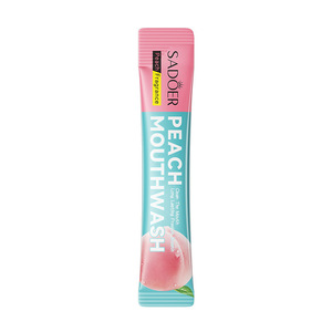 Großhandels preis OEM Pocket Packs Mundwasser Tragbare Handelsmarke Beste Mundpflege Frisches Zitronen-Pfirsich-Mundwasser - Product Image 1