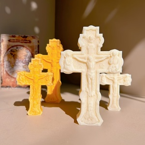تصميم جديد 2-حجم عبر شمعة قالب سيليكون ديي عيد الفصح Jesus سيليكون العفن الراتنج اليدوية ، قالب حجم كبير - Product Image 1
