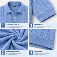 Pull en maille torsadée à manches longues pour homme, col classique, ourlet côtelé, vêtements pour hommes de qualité supérieure, usine de vêtements sur mesure