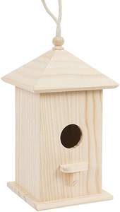 Offre Spéciale en bois nichoir un trou oiseaux maison écologique en bois suspendu maison pour animaux de compagnie petit oiseau <span class=keywords><strong>cage</strong></span> à oiseaux faisant la décoration - Product Image 4