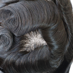 Cheveux indiens Remy vierges Toupet pour hommes Base invisible indétectable Peau fine Mono PU Aspect réaliste Prothèse capillaire - Product Image 4