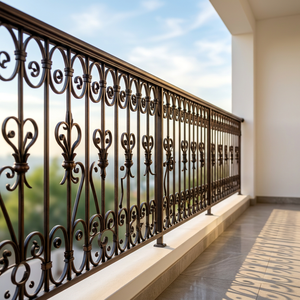 Modern Wrought Iron <strong>Handrail</strong> for Staircase &amp; Balcony Easy to Install <strong>Outdoor</strong> Deck Apartment Railing with Waterproof Mounting - Product Image 4
