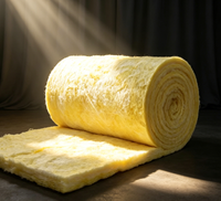 Couverture en laine de verre INSULWOOL 50 mm avec feuille d'aluminium ignifuge pour l'isolation des conduits flexibles