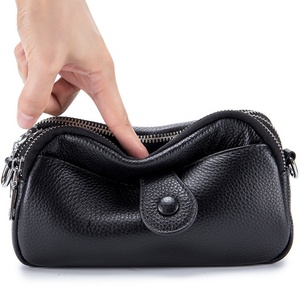 Bolso Bandolera de Cuero Genuino para Mujer Boshiho, Bolso de Hombro, Bolso de Mano Moderno para Teléfono Celular, Estilo Nacional Femenino - Product Image 1