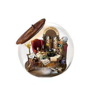 Château de la potion Hamaileon, <span class=keywords><strong>puzzle</strong></span> en bois à faire soi-même, boule magique du temps, <span class=keywords><strong>puzzle</strong></span> <span class=keywords><strong>3D</strong></span> à emboîter, kits de <span class=keywords><strong>puzzle</strong></span>, cadeaux, décorations, artisanat avec couvercle en bois à charnières - Product Image 1