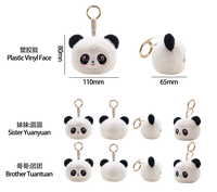Porte-clés en peluche Panda multi-styles en gros pour l'inventaire des boutiques de cadeaux