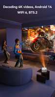 Proyector Inteligente Portátil para Cine en Casa, Venta al por Mayor de Fábrica, C880 Android 14, Largo Alcance, 1080P Nativo, Corrección Trapezoidal Automática, WiFi de Doble Banda, OEM