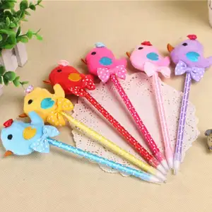 Plush color chickens ballpoint pen Korean Style Ball Pen Promotion Gift Fashion office and school supplier
