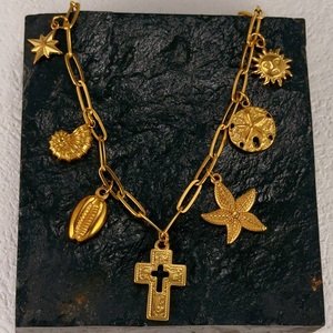 Verano Concha tortuga sol piña colgante impermeable playa joyería surfista collar oro personalizado encanto colgante - Product Image 4