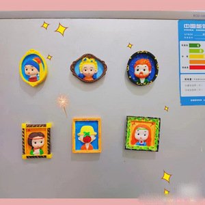 Mini poupée en plâtre personnalisée peinte à la main bricolage aimant de réfrigérateur coloriage enfants jouet <span class=keywords><strong>graffiti</strong></span> peint en blanc - Product Image 3