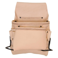 Sac à outils et à clous pour charpentier Custom Craft 179354, en cuir pleine fleur inversé, surface texturée 10A plus résistante à l'usure