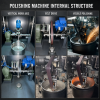 Machine de polissage de métaux en fonte à grande capacité avec système de meulage fin de la paroi extérieure, personnalisable et automatique pour ustensiles de cuisson en fonte
