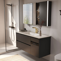 Kabinet Kamar Mandi Pintar yang Dipasang di Dinding dengan Mesin Cuci Mini Terintegrasi untuk Pakaian Dalam, Penyimpanan Laci Multi-Bagian untuk Apartemen.