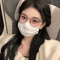 Kacamata photoromik anti cahaya biru wanita metalik pc bulat emas perak hitam transparan lunette photogray optik