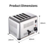 Pemanggang Roti Stainless Steel 4 Irisan Komersial 2.3kW Timer 5 Menit Harga Pabrik untuk Restoran Garansi 1 Tahun