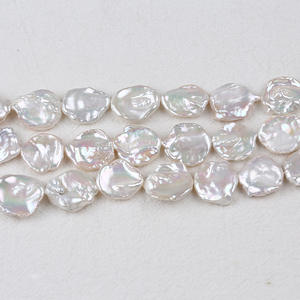 สร้อยคอและสร้อยข้อมือไข่มุกน้ำจืดรีไซเคิลขนาด 16-20 มม. วัสดุ DIY ไข่มุกทรงตรงรูตรงแบบไม่สม่ำเสมอสำหรับร้อยเป็นสาย - Product Image 2