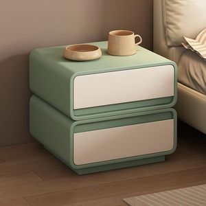 Mesita <span class=keywords><strong>de</strong></span> <span class=keywords><strong>noche</strong></span> <span class=keywords><strong>de</strong></span> madera maciza color crema, estilo simple y moderno, pequeño armario <span class=keywords><strong>de</strong></span> almacenamiento minimalista para la mesita <span class=keywords><strong>de</strong></span> <span class=keywords><strong>noche</strong></span> del dormitorio - Product Image 1